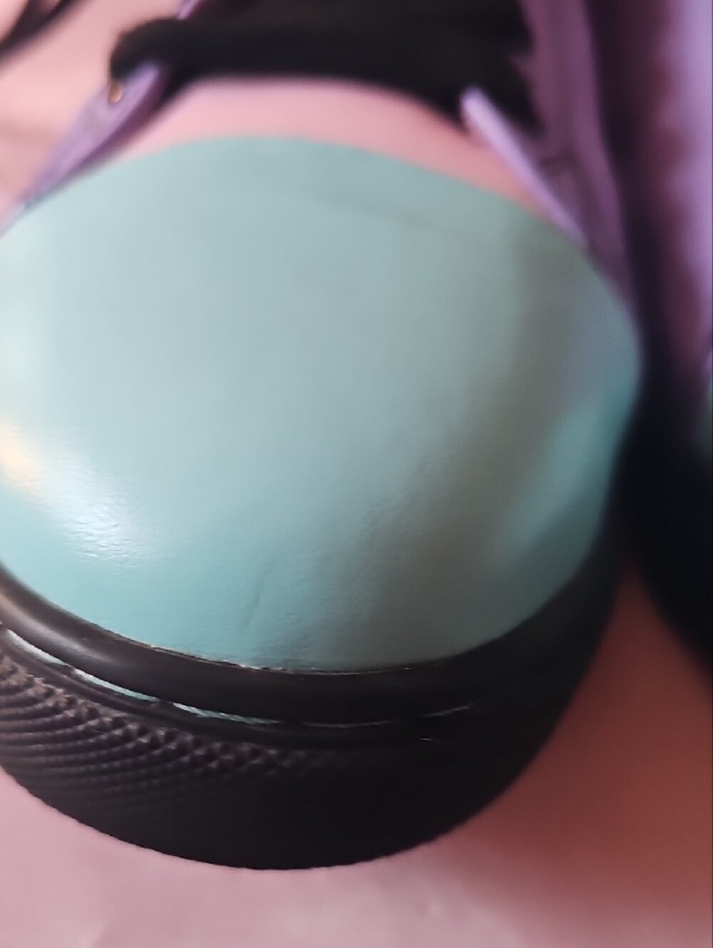 Lavender High-Top Sneakers with Mint Toe and Pink Accents - STRANGE CVLT - Picture 9 of 14